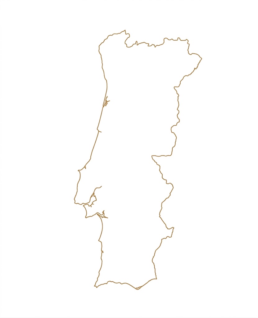 Mapa de Portugal continental com destaque para a atuação nacional da COE3S